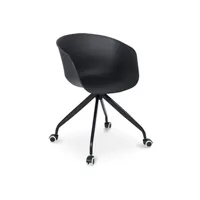 fauteuil de bureau generique chaise de bureau design avec accoudoirs et roues noir - métal, pp iconik interior