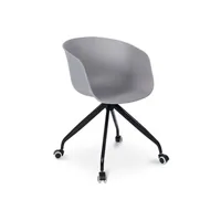 fauteuil de bureau generique chaise de bureau design avec accoudoirs et roues gris clair - métal, pp iconik interior