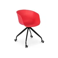 fauteuil de bureau generique chaise de bureau design avec accoudoirs et roues rouge - métal, pp iconik interior
