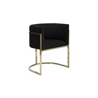 chaise vente-unique chaise avec accoudoirs - velours et acier inoxydable - noir et doré - peria de pascal morabito