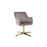 fauteuil de bureau vente-unique.com chaise de bureau - velours - taupe - capuli