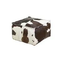 pouf aubry gaspard - pouf carré en peau de vache véritable