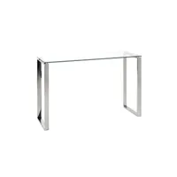 table haute pegane table haute en verre trempé transparent - 120 x 40 x 78 cm --