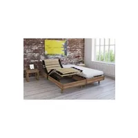 ensemble literie relaxation webed ensemble relaxation talca matelas + sommiers électriques décor chene clair 2x70x190 - mousse - 14 cm - ferme
