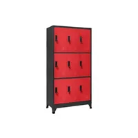 armoire de bureau vidaxl armoire à casiers anthracite et rouge 90x45x180 cm acier