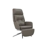 fauteuil de jardin vidaxl chaise de relaxation et repose-pied gris cuir et similicuir