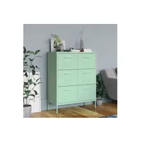 armoire de bureau vidaxl armoire à tiroirs vert menthe 80x35x101,5 cm acier