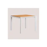 table de jardin sklum table de jardin rectangulaire en bois et aluminium archer supreme blanc 90 x 90 cm