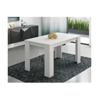 table à manger pegane table à manger, table de salon rectangulaire coloris blanc - longueur 138 x profondeur 80 x hauteur 75 cm - -