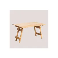 mobilier de camping sklum table d'appoint de camping pliable rectangulaire en bois de hêtre (80x48 cm) sahara bois de hêtre 44 cm