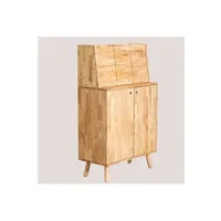vitrine sklum meuble de bar en bois arlan bois naturel 131,5 cm