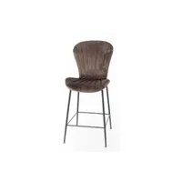 chaise amadeus chaise bar coquillage marron (lot de 2) - - marron - velours