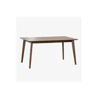table à manger sklum table de salle à manger rectangulaire en bois (150x90 cm) kerhen bois foncé 75 cm