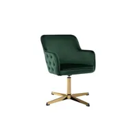 fauteuil de bureau vente-unique.com chaise de bureau - velours - vert - capuli