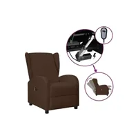 fauteuil de jardin vidaxl fauteuil inclinable électrique à oreilles marron similicuir