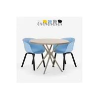 banc de jardin ahd amazing home design table design ronde 80 cm beige + 2 chaises design oden