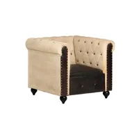 fauteuil de salon vidaxl fauteuil chesterfield marron cuir véritable