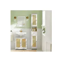 meuble de salle de bain sobuy bzr70-w meuble colonne, armoire haute, placard, meuble de salle de bain sur pieds -