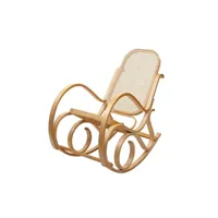 rocking chair mendler fauteuil à bascule m41, fauteuil pivotant fauteuil tv, en bois massif de rotin aspect chêne