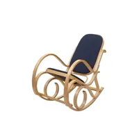 rocking chair mendler fauteuil à bascule m41 bois massif aspect chêne tissu textile gris anthracite