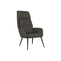 fauteuil de relaxation vidaxl chaise de relaxation gris foncé similicuir daim