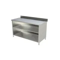 buffet de cuisine materiel ch pro meuble bas plan de travail inox ouvert - profondeur 600 - acier inoxydable800x600