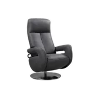 fauteuil de relaxation altobuy rosario - fauteuil relax electrique cuir gris foncé -
