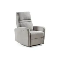 fauteuil de relaxation altobuy yangas - fauteuil relax electrique tissu gris clair -