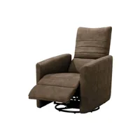 fauteuil de relaxation altobuy erba - fauteuil relax manuel pushback tissu marron grisé -