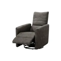fauteuil de relaxation altobuy erba - fauteuil relax manuel pushback tissu gris foncé -