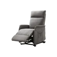 fauteuil de relaxation altobuy lissone - fauteuil relax et releveur electrique tissu gris -
