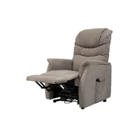 fauteuil de relaxation altobuy vicence - fauteuil relax et releveur electrique velours taupe -