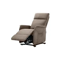 fauteuil de relaxation altobuy lissone - fauteuil relax et releveur electrique tissu taupe -