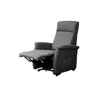 fauteuil de relaxation altobuy barrence - fauteuil relax et releveur electrique tissu aspect cuir gris foncé -