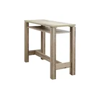 table haute altobuy cookie - table bar 120cm avec etagère aspect bois vieilli -