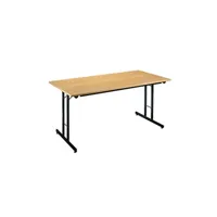 table d'appoint generique table hêtre/noir 160 x 80 cm pieds pliants multi usage