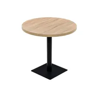 table haute helloshop26 table haute mange debout bar bistrot mdf et acier rond 80 cm chêne marron