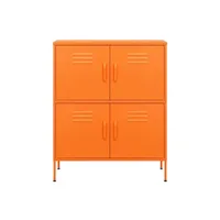 armoire de bureau vidaxl armoire de rangement orange 80x35x101,5 cm acier