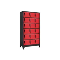 armoire de bureau vidaxl armoire à casiers anthracite et rouge 90x40x180 cm acier