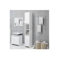 meuble de salle de bain vidaxl armoire de salle de bain blanc 30x30x183,5 cm aggloméré
