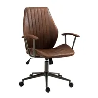 fauteuil de bureau clp trading clp fauteuil de bureau retro nampa en similicuir ajustable et pivotant , cognac