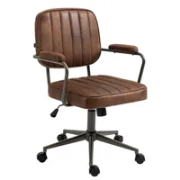 fauteuil de bureau clp trading clp fauteuil de bureau retro natrona en similicuir ajustable et pivotant , cognac