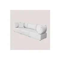 canapé d'angle sklum canapé modulable 3 pièces avec 2 fauteuils d'angle kata beige crème 75 cm