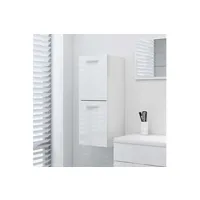 meuble de salle de bain vidaxl armoire de salle de bain blanc brillant 30x30x80 cm aggloméré