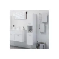 meuble de salle de bain vidaxl armoire de salle de bain blanc 30x30x130 cm aggloméré