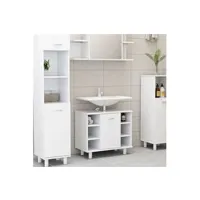 meuble de salle de bain vidaxl armoire de salle de bain blanc 60x32x53,5 cm aggloméré