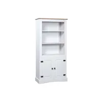 armoire de bureau vidaxl placard gamme corona pin mexicain blanc 80x40x170 cm