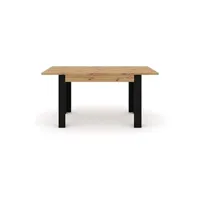 table à manger bim furniture table à rallonge nuka h 120 - 160 cm en chêne artisan noir