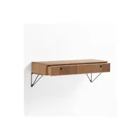 console sklum etagère avec tiroir en bois de frêne 80 cm glai bois naturel 26 cm
