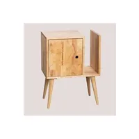 table d'appoint sklum table d´appoint polyvalente arlan bois naturel 66,5 cm